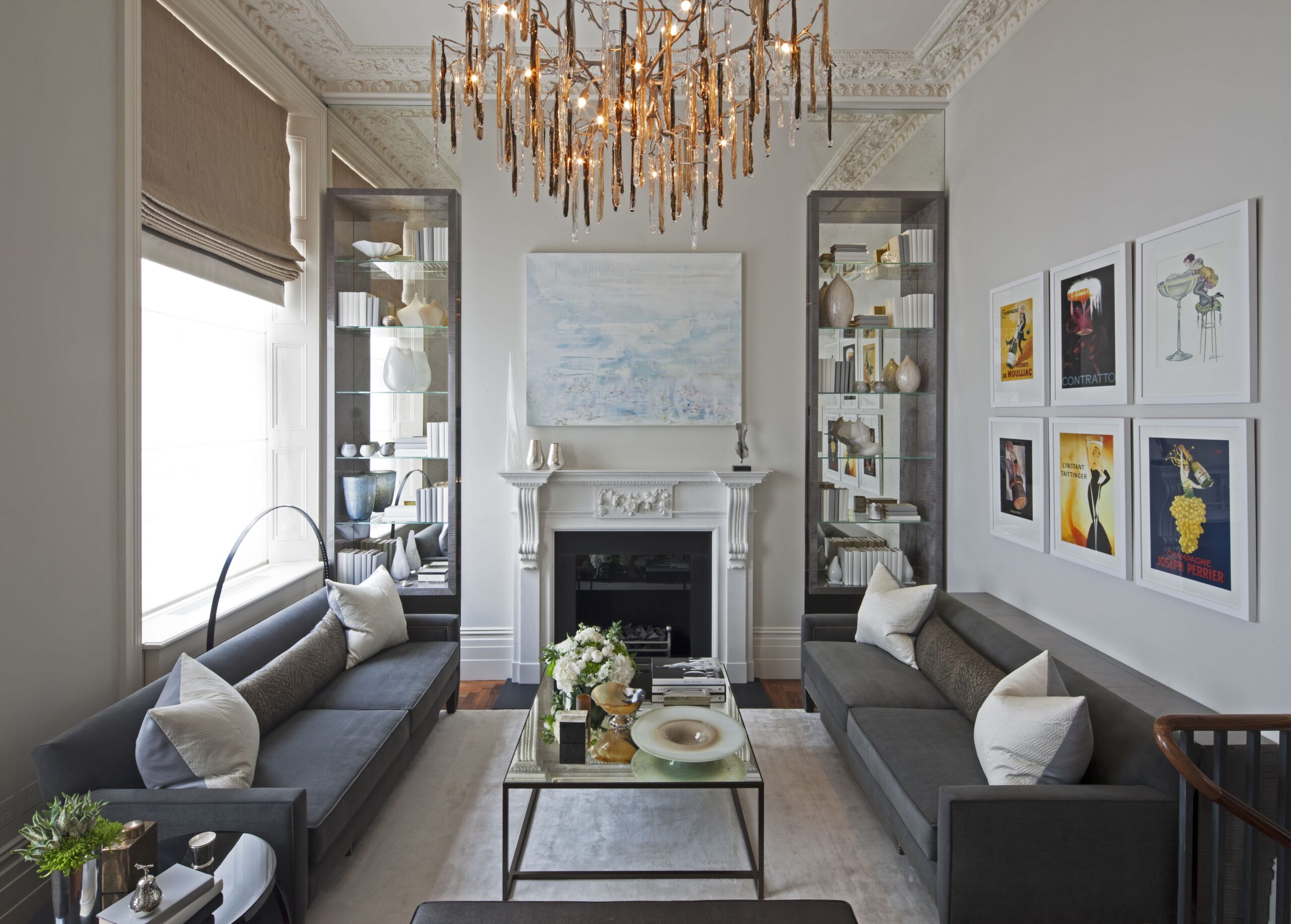 formal-living-room-fireplace-symmetrical-sofas-crystal-branch-chandelier 04