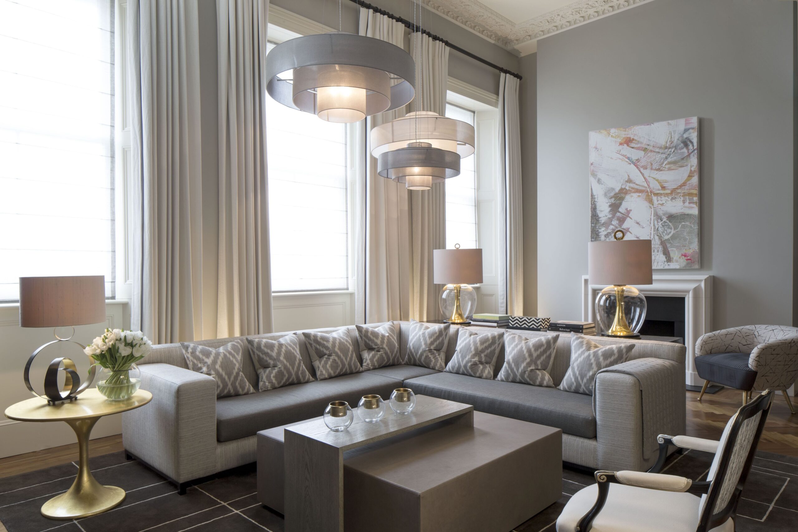 living-room-large-sectional-sofa-layered-pendant-lighting-high-ceiling 07