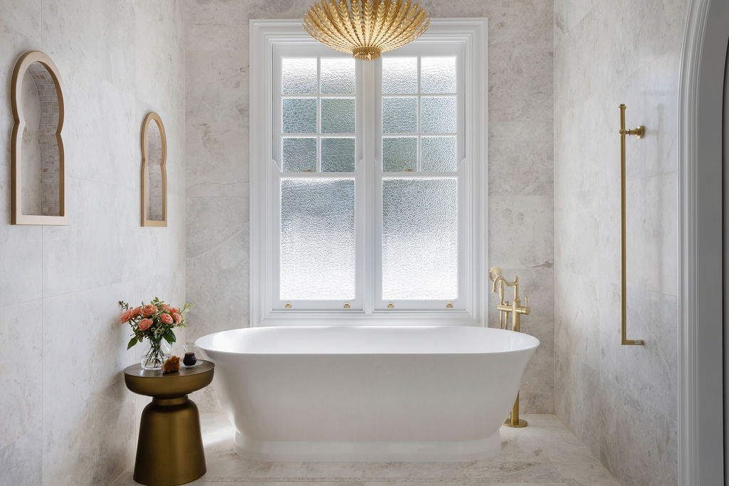luxury-marble-bathroom-freestanding-bath-arched-mirrors-bella-vie-interiors